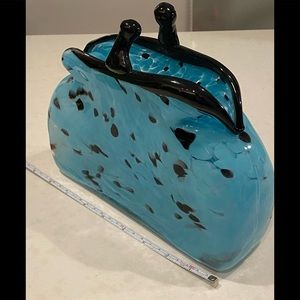 Blue glass purse